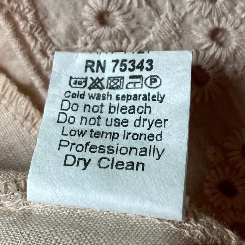 Terzo Millenio Made In Italy Blush Pink Linen Top Size Medium - Picture 5 of 10